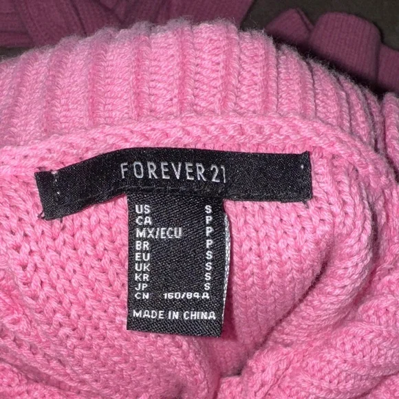 Pink Heart Cable Knit Heart Sweater - Picture 3 of 3